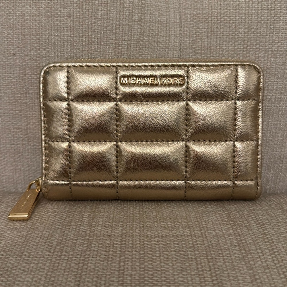 Brand new gold quilted Micheal Kors wallet